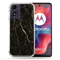 Coque Renforcée Pour Motorola G04 4G Texture Marbre Noir