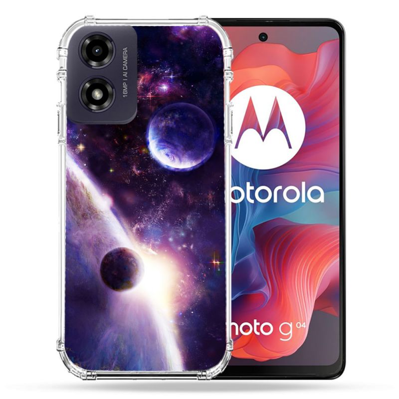 Coque Renforcée Pour Motorola G04 4G Univers Planete Stellaire