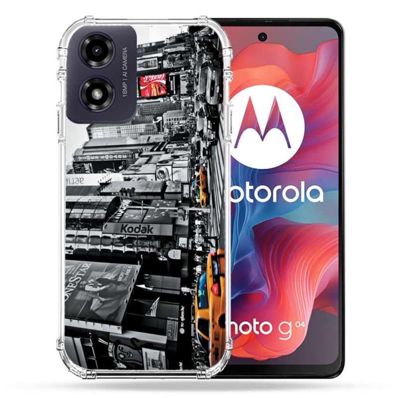 Coque Renforcée Pour Motorola G04 4G Voyage Amerique USA New York Taxi