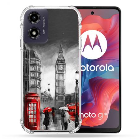 Coque Renforcée Pour Motorola G04 4G Voyage Angleterre Londres Vintage