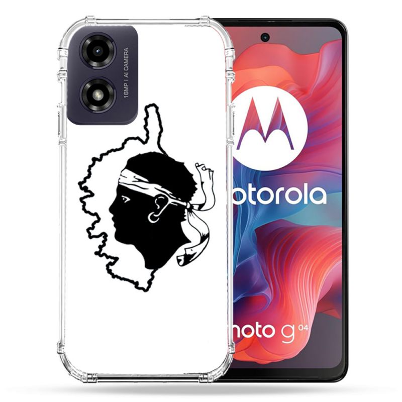 Coque Renforcée Pour Motorola G04 4G Voyage Corse Blanc