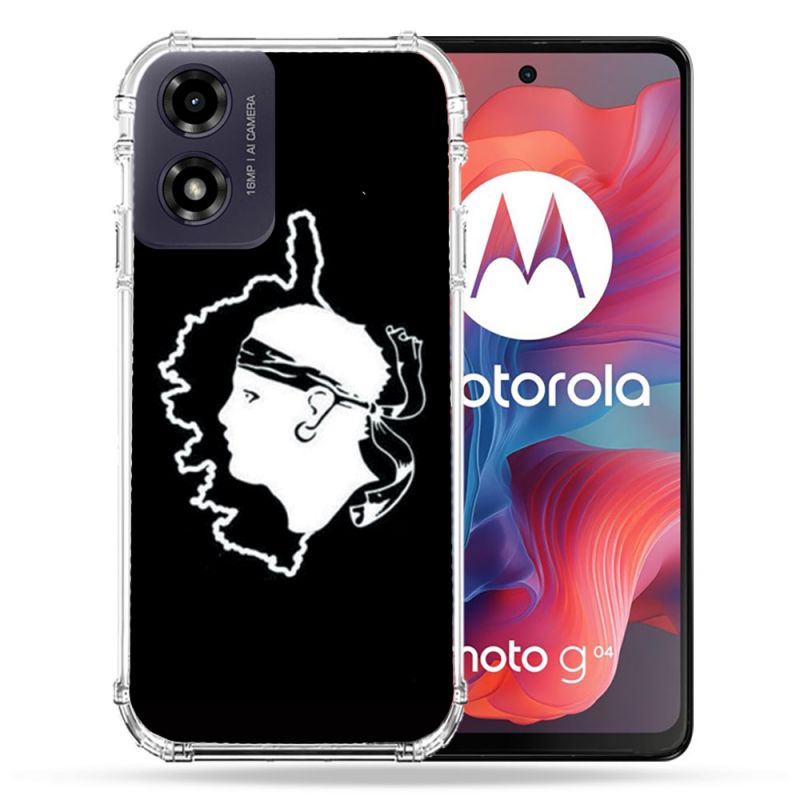 Coque Renforcée Pour Motorola G04 4G Voyage Corse Noir