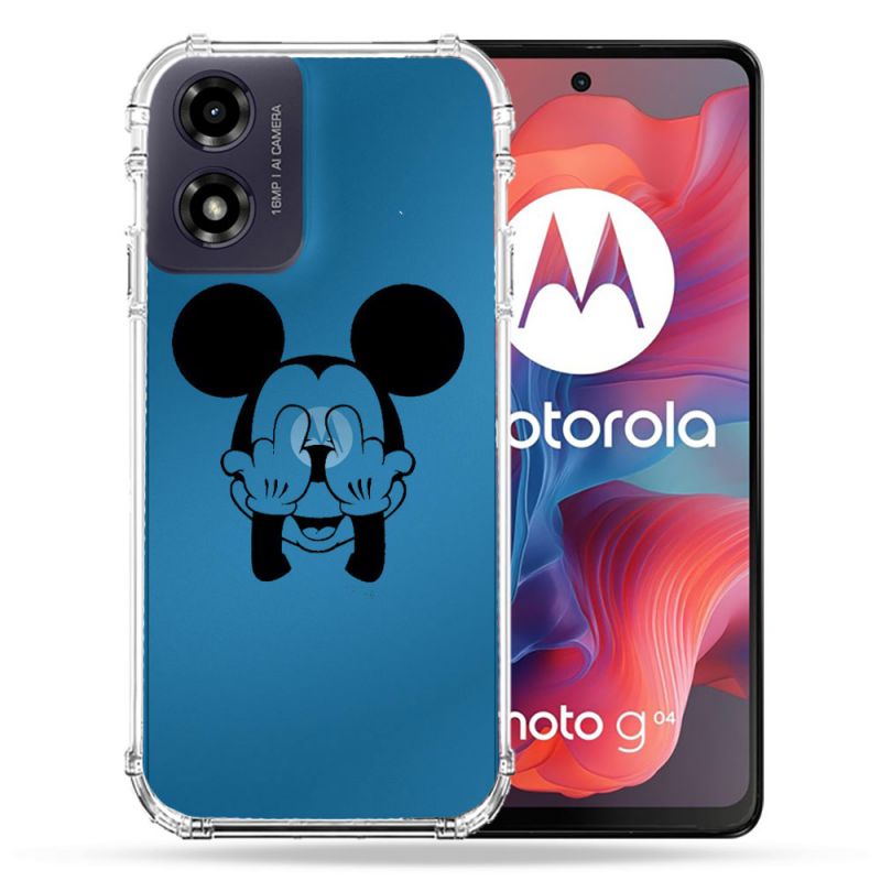 Coque Transparente Pour Motorola G04 4G Mickey doigt