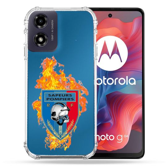 Coque Transparente Pour Motorola G04 4G Pompier Feu