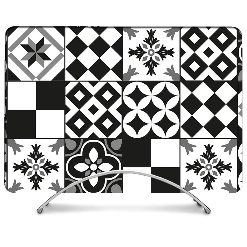 Coque Intégrale Pour Coque MacBook Pro M2 13.3 Texture Carreau Ciment Noir