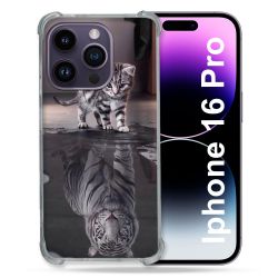 Coque Renforcée Pour Apple Iphone 16 Pro Animal Chat Reflet