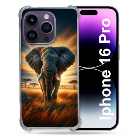 Coque Renforcée Pour Apple Iphone 16 Pro Animal Elephant Savane