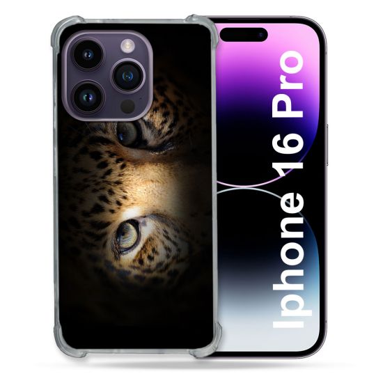 Coque Renforcée Pour Apple Iphone 16 Pro Animal Leopard Yeux