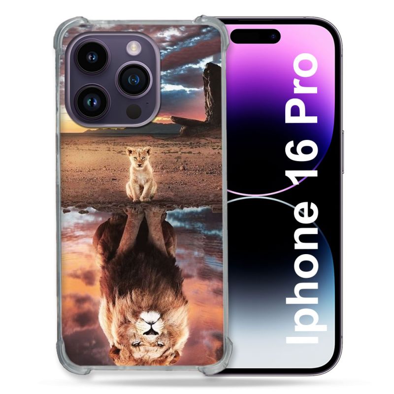 Coque Renforcée Pour Apple Iphone 16 Pro Animal Lion Reflet