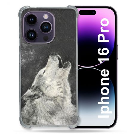 Coque Renforcée Pour Apple Iphone 16 Pro Animal Loup Hurlement