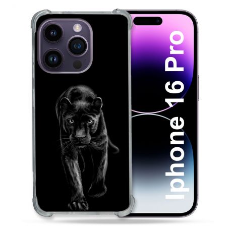 Coque Renforcée Pour Apple Iphone 16 Pro Animal Panthère Noire