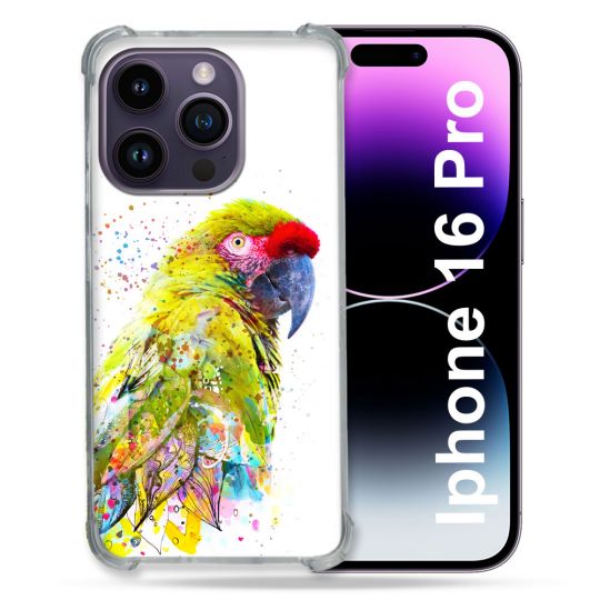 Coque Renforcée Pour Apple Iphone 16 Pro Animal Perroquet Jaune