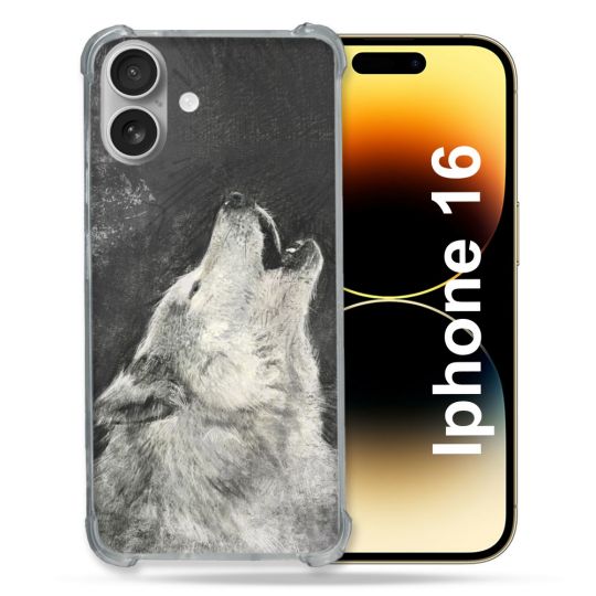 Coque Renforcée Pour Apple Iphone 16 Animal Loup Hurlement