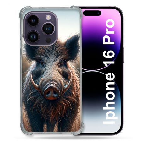 Coque Renforcée Pour Apple Iphone 16 Pro Chasse Sanglier Attaque