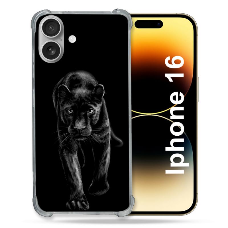 Coque Renforcée Pour Apple Iphone 16 Animal Panthère Noire