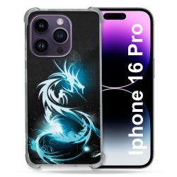 Coque Renforcée Pour Apple Iphone 16 Pro Fantastique Dragon Bleu