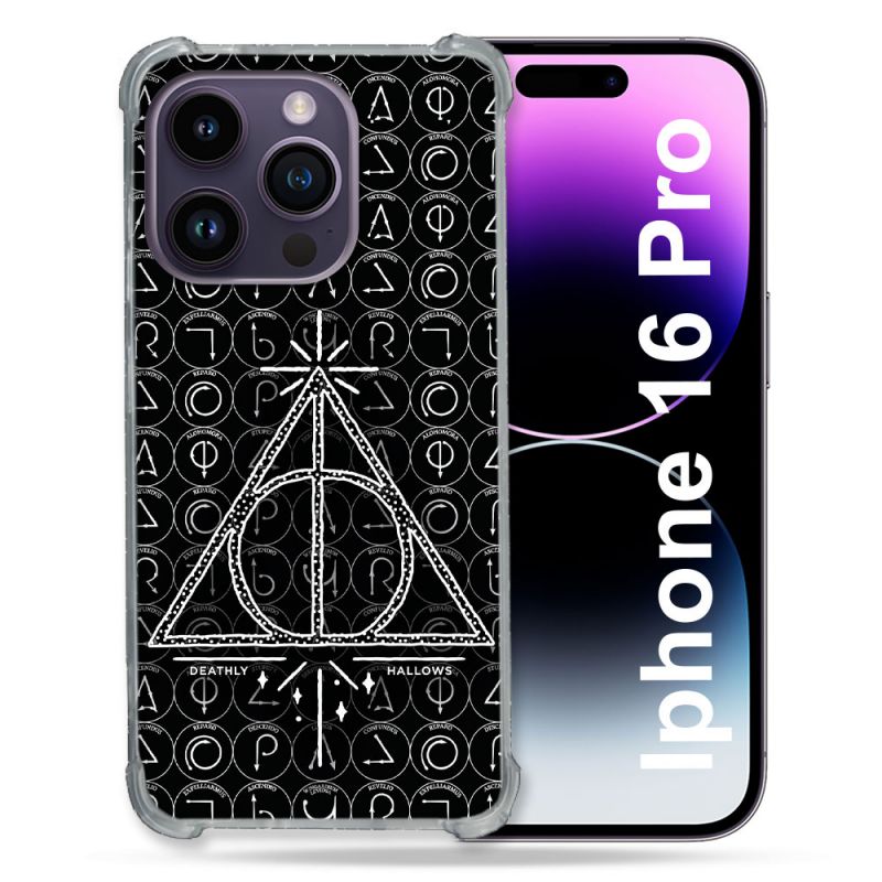 Coque Renforcée Pour Apple Iphone 16 Pro Harry Potter Hollows Triangle Noir