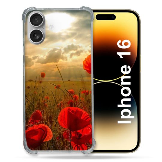 Coque Renforcée Pour Apple Iphone 16 Fleur Coquelicot