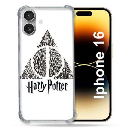 Coque Renforcée Pour Apple Iphone 16 Harry Potter Hollows triangle Blanc