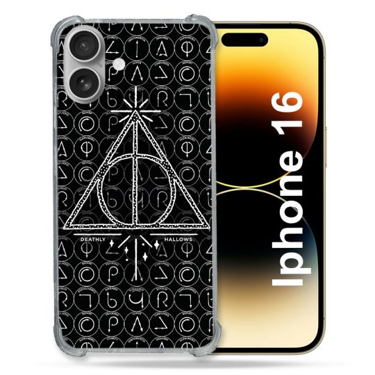 Coque Renforcée Pour Apple Iphone 16 Harry Potter Hollows Triangle Noir