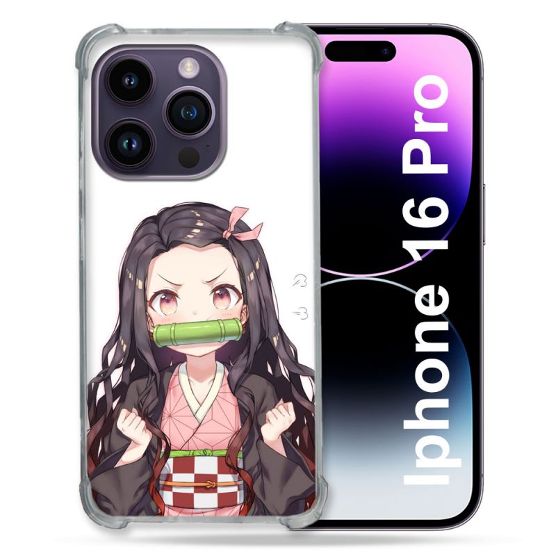 Coque Renforcée Pour Apple Iphone 16 Pro Manga Demon Slayer Nezuko