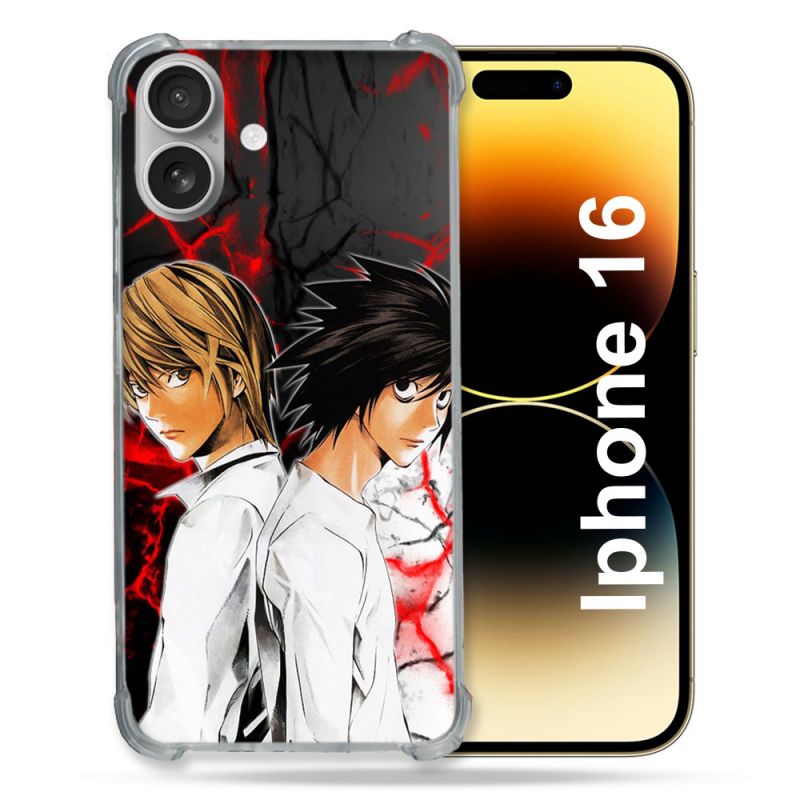 Coque Renforcée Pour Apple Iphone 16 Manga Death Note Duo