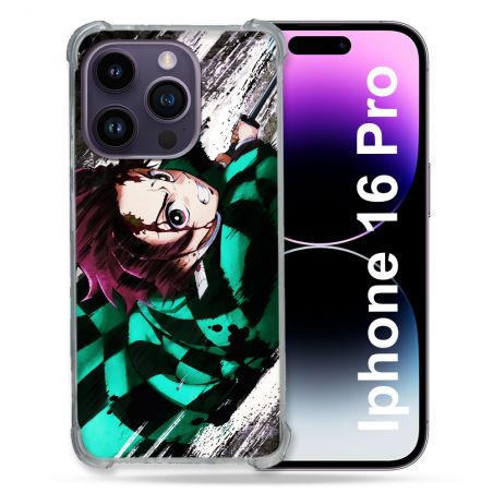 Coque Renforcée Pour Apple Iphone 16 Pro Manga Demon Slayer Tanjiro