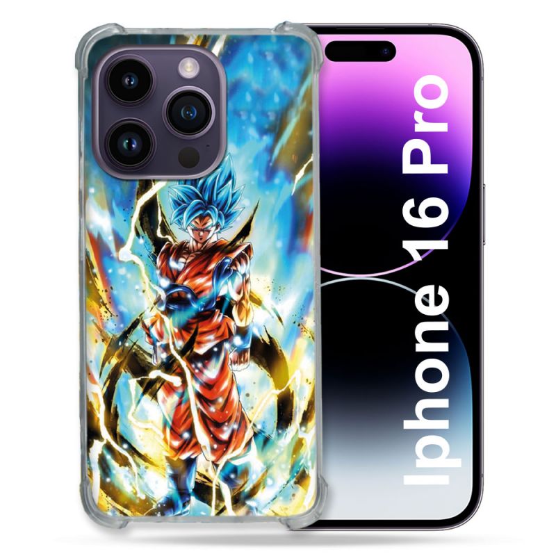 Coque Renforcée Pour Apple Iphone 16 Pro Manga Dragon Ball Sangoku Blanc