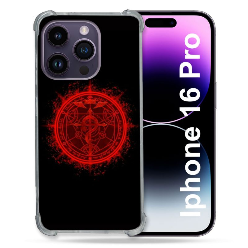 Coque Renforcée Pour Apple Iphone 16 Pro Manga Fullmetal Alchemist Logo