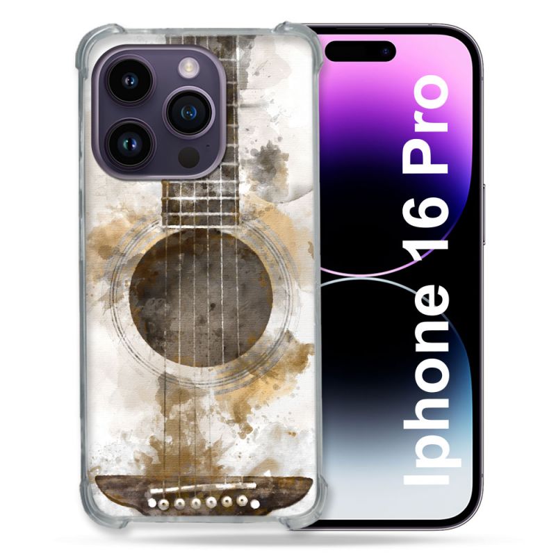 Coque Renforcée Pour Apple Iphone 16 Pro Musique Guitare Tag