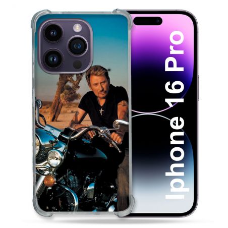 Coque Renforcée Pour Apple Iphone 16 Pro Musique Johnny Hallyday Moto