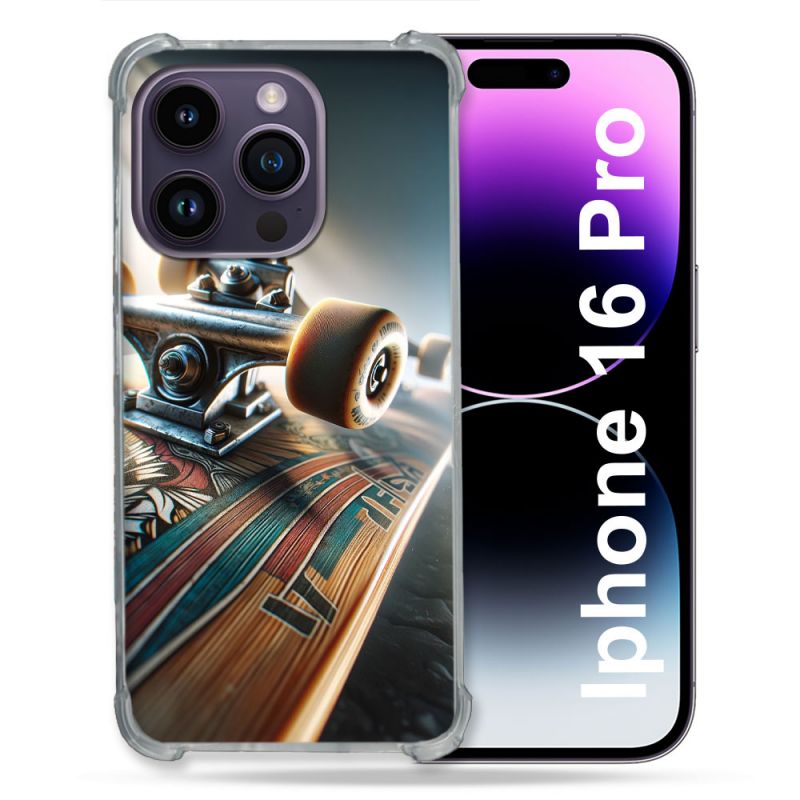 Coque Renforcée Pour Apple Iphone 16 Pro Planche Skate