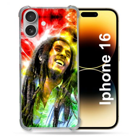 Coque Renforcée Pour Apple Iphone 16 Musique Bob Marley Color