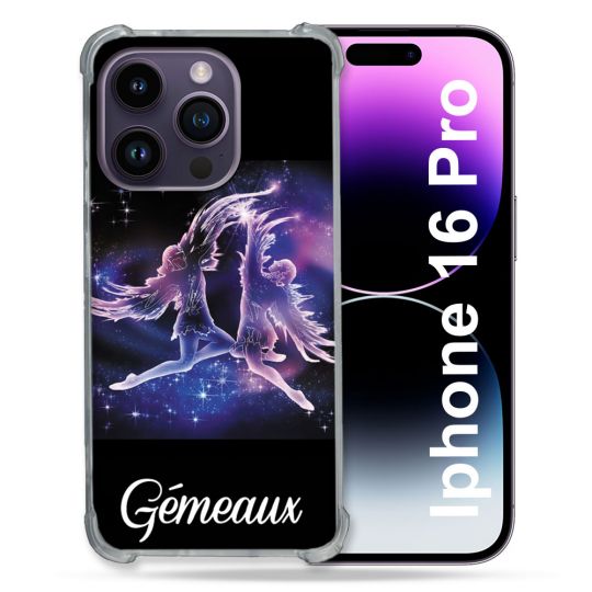 Coque Renforcée Pour Apple Iphone 16 Pro Signe Zodiaque 2 Gémeaux