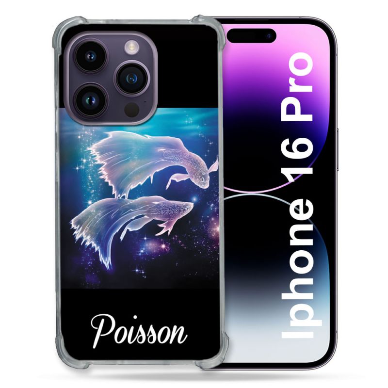 Coque Renforcée Pour Apple Iphone 16 Pro Signe Zodiaque 2 Poisson