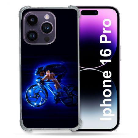 Coque Renforcée Pour Apple Iphone 16 Pro Sport Cyclisme Bleu