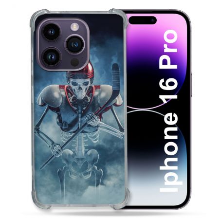 Coque Renforcée Pour Apple Iphone 16 Pro Sport Hockey Squelette