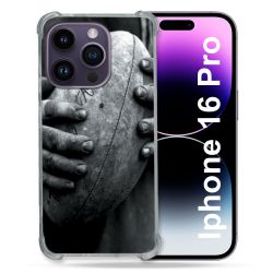 Coque Renforcée Pour Apple Iphone 16 Pro Sport Rugby Ballon Vintage