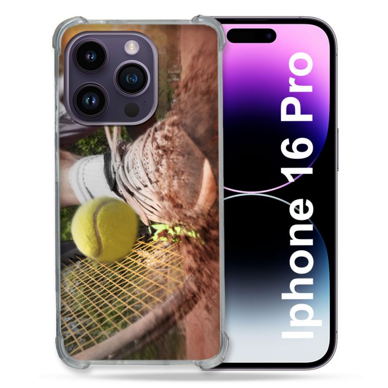 Coque Renforcée Pour Apple Iphone 16 Pro Sport Tennis Glissade