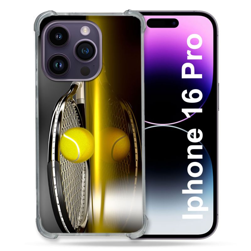 Coque Renforcée Pour Apple Iphone 16 Pro Sport Tennis Reflet