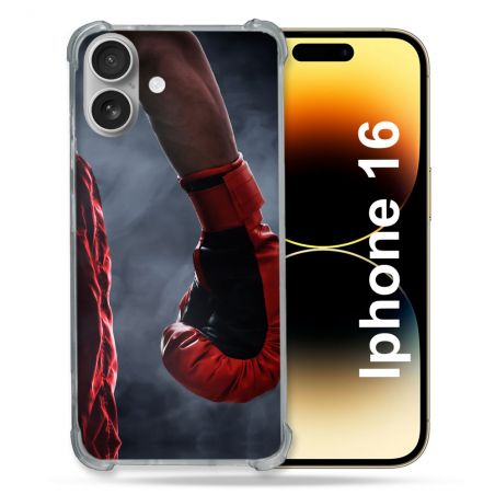 Coque Renforcée Pour Apple Iphone 16 Sport Boxe Gant Rouge