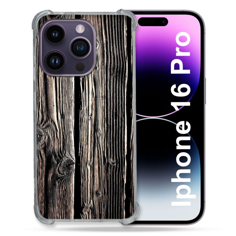 Coque Renforcée Pour Apple Iphone 16 Pro Texture Bois