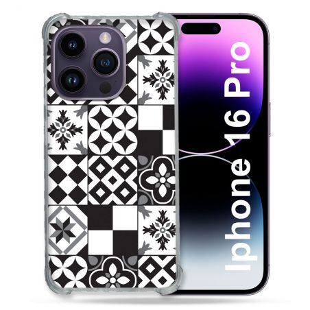 Coque Renforcée Pour Apple Iphone 16 Pro Texture Carreau Ciment Noir