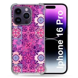 Coque Renforcée Pour Apple Iphone 16 Pro Texture Carreau Ciment Violet