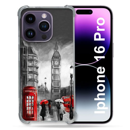 Coque Renforcée Pour Apple Iphone 16 Pro Voyage Angleterre Londres Vintage