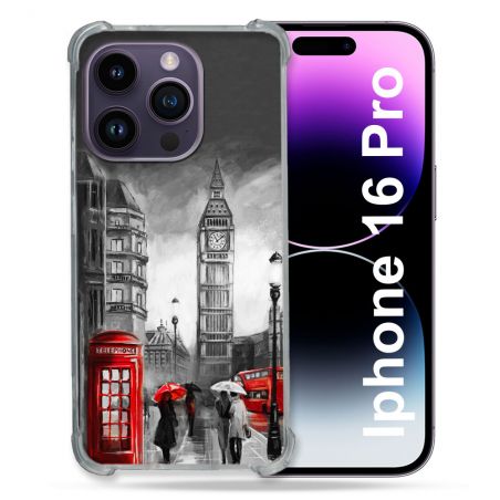 Coque Renforcée Pour Apple Iphone 16 Pro Voyage Angleterre Londres Vintage