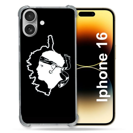 Coque Renforcée Pour Apple Iphone 16 Voyage Corse Noir