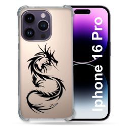 Coque Transparente Pour Apple Iphone 16 Pro Dragon Noir
