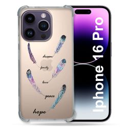 Coque Transparente Pour Apple Iphone 16 Pro Plume Couleur