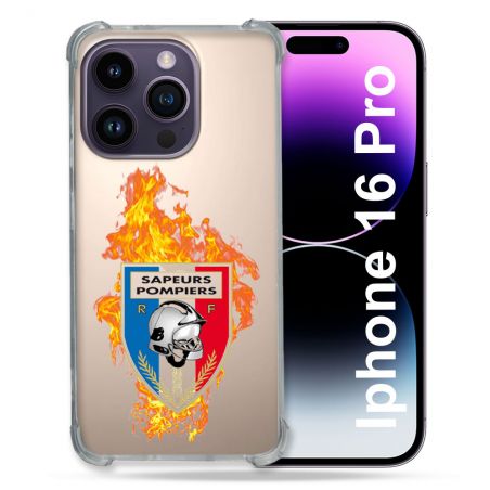 Coque Transparente Pour Apple Iphone 16 Pro Pompier Feu